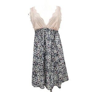 Only Hearts Helena Stuart Chemise Womens L Floral Pink Black Teddy